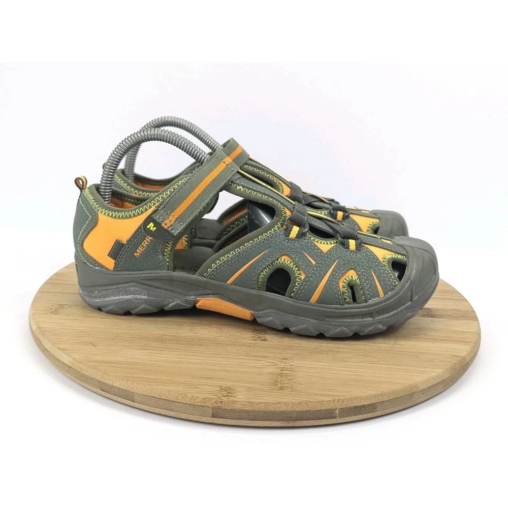 Merrell‎ Hydro Sandals Shoe Mens 6 W Water Sneakers Gray Orange Outdoor Camp